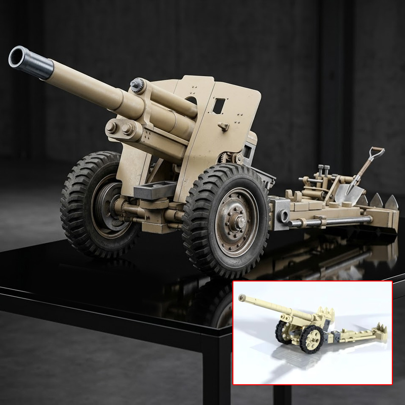 Heavy Equipment Lego - qwer 149/40 重野戦砲モデル MOC ビルディングブリック戦争機器モジュラーテクノロジーギフトホリデーアセンブル子供のおもちゃ