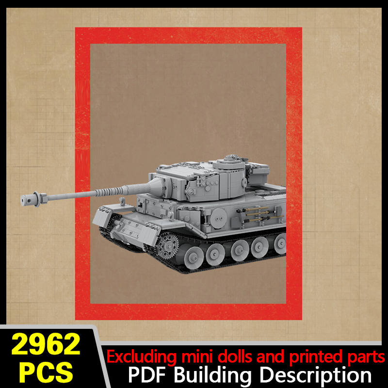 タイガー Ausf.E 重戦車モデル MOC 組み立てブロッ - Heavy Equipment Lego のレビューと価格