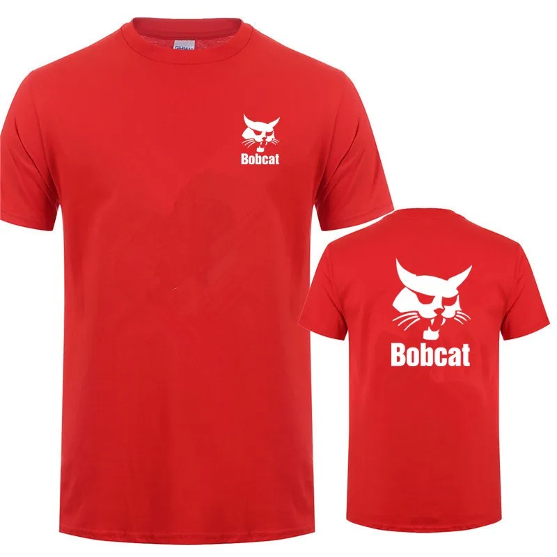ボブキャット Tシャツ夏の男性半袖コットンボブキャット重機ロ - Heavy Equipment Logos のレビューと価格