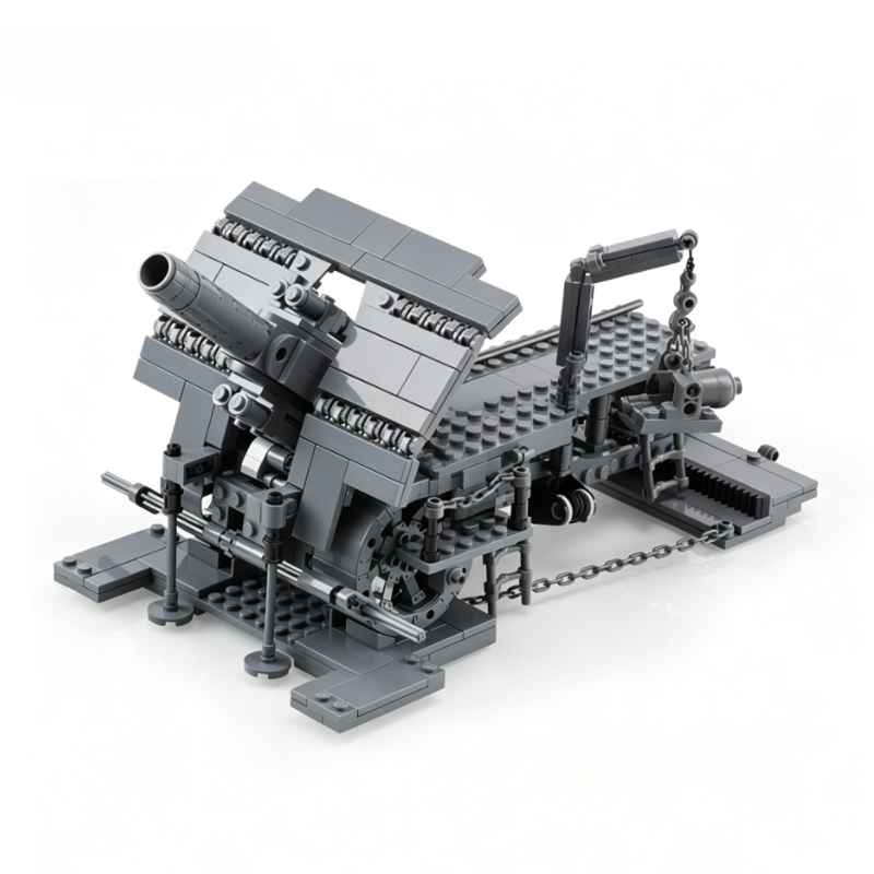 重攻城迫撃砲モデルMOCビルディングブリック戦争装備モジュラ - Heavy Equipment Lego のレビューと価格