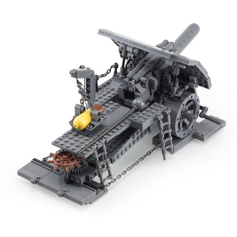 重攻城迫撃砲モデルMOCビルディングブリック戦争装備モジュラ - Heavy Equipment Lego のレビューと価格